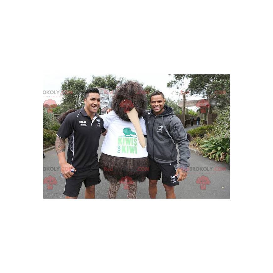Mascot stor brun kiwi fugl alle hårete - Redbrokoly.com