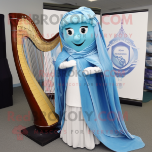 Sky Blue Celtic Harp maskot...