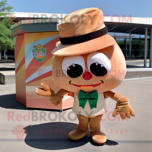 Peach Tacos mascot costume character dressed with a Cargo Shorts and Bow ties