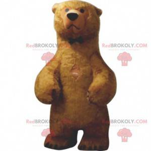 Mascote de urso pardo muito realista, disfarce de urso gigante