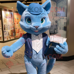 Blue Cat maskot drakt...