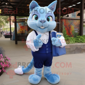 Blue Cat maskot drakt...