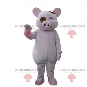 Laughing pig mascot, laughing costume, farm animal -