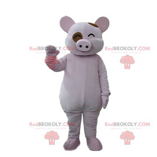 Mascota de cerdo riendo, disfraz de risa, animal de granja -