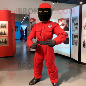 Rød Gi Joe maskot kostume...