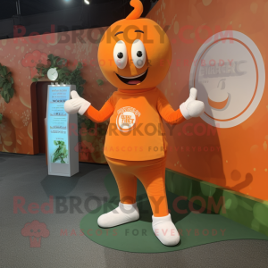 Orange Doctor mascot costume character dressed with a Yoga Pants and Watches