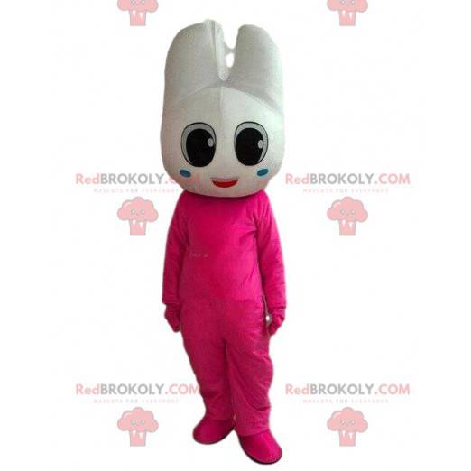 Maskot zubu, zubař kostým, růžový zub - Redbrokoly.com