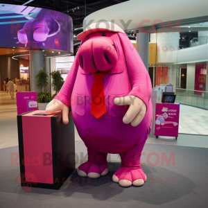 Magenta Tricheco mascotte...