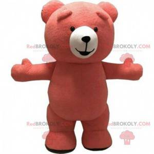 Grande mascote de pelúcia rosa, fantasia de urso rosa -