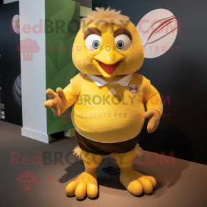 Tan Canary maskot kostume...