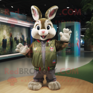 Olive Rabbit maskot kostume...