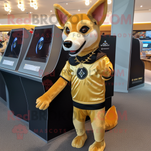 Gold Dingo maskot drakt...