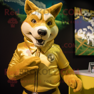 Gold Dingo maskot drakt...