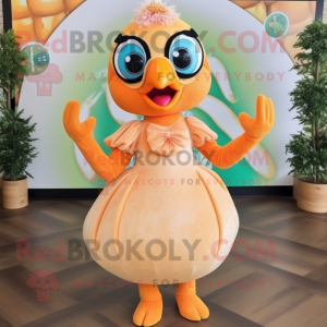 Peach Peacock maskot kostym...