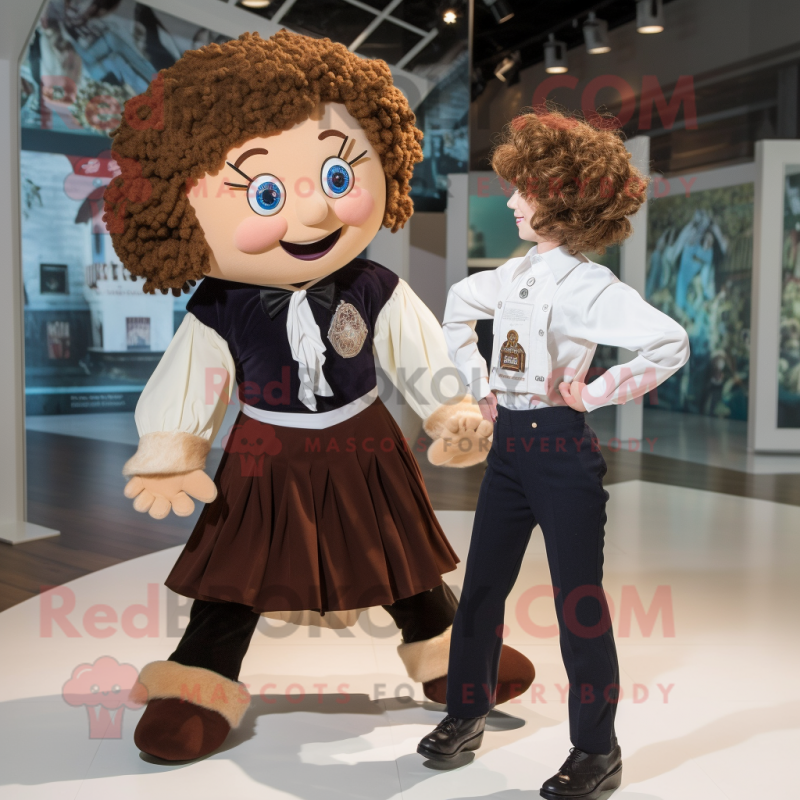 Brown Irish Dancer mascot costume character dressed with a Poplin Shirt and Watches Brown Irish Dancer mascot costume character dressed with a Poplin Shirt and Watches