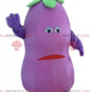 Aubergine maskot, aubergine kostume, vegetabilsk kostume -