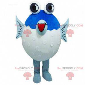 Mascote de peixe gigante, fantasia de peixe azul -