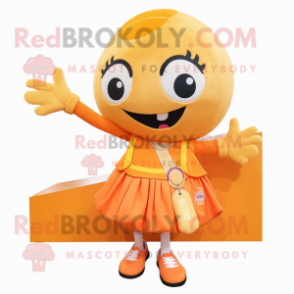 Orange Volleyball Ball mascot costume character dressed with a Culottes and Handbags