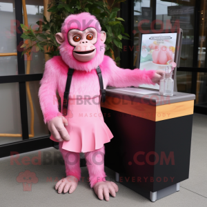 Pink chimpanse maskot...