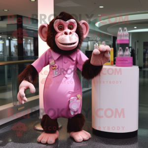 Roze chimpansee mascotte...