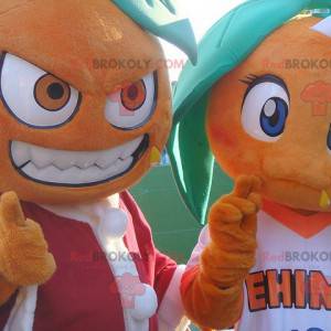 2 mascotes laranja gigantes - Redbrokoly.com