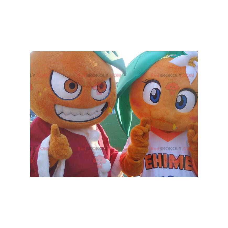 2 mascotes laranja gigantes - Redbrokoly.com