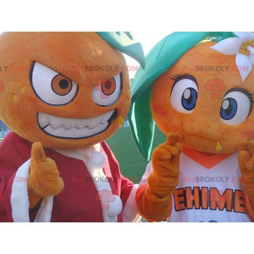 2 mascotes laranja gigantes - Redbrokoly.com