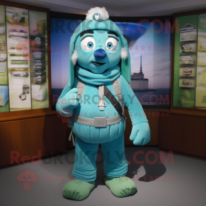 Cyan Guinness maskot drakt...