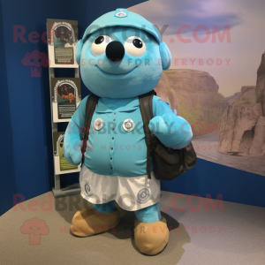Cyan Guinness maskot drakt...