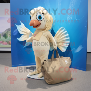 Beige Betta Fish maskot...