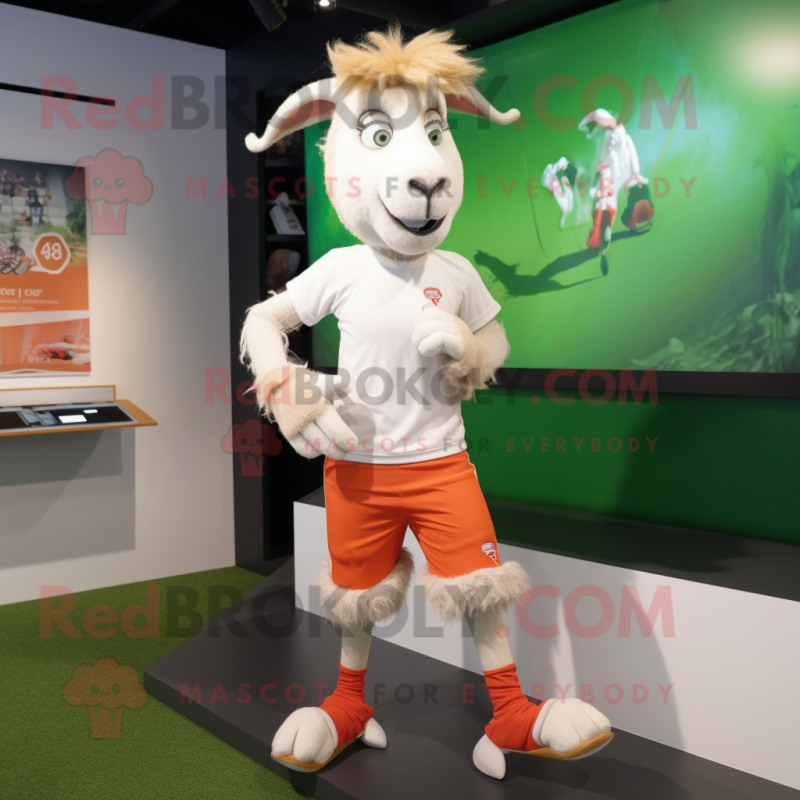 nan Goat mascot costume character dressed with a Running Shorts and Anklets nan Goat mascot costume character dressed with a Running Shorts and Anklets
