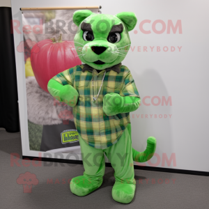 Lime Green Panther maskot...