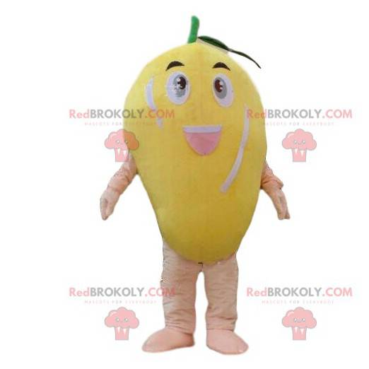 Mango maskot, fruktdräkt, exotisk fruktförklädnad -