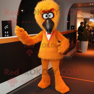 Orange Emu maskot kostume...