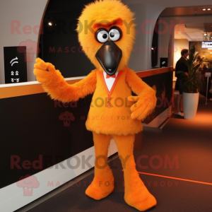 Orange Emu maskotdräkt...