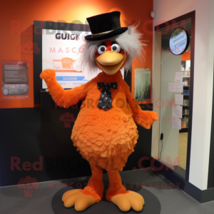 Orange Emu maskot kostume...