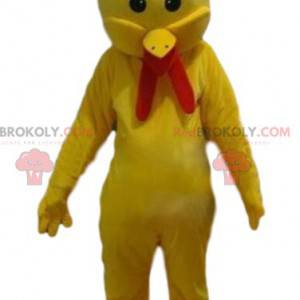 Mascote de galo amarelo, fantasia de galinha, fantasia de