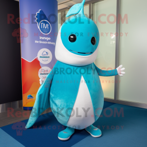 nan Narwhal mascot costume character dressed with a Cover-up and Anklets