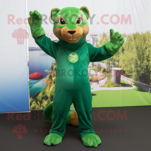 Groene Jaguarundi mascotte...