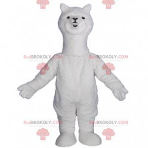 Hvid alpaca maskot, hvid lama kostume - Redbrokoly.com