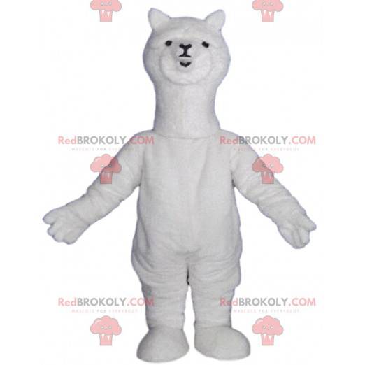 Mascota de alpaca blanca, disfraz de llama blanca -
