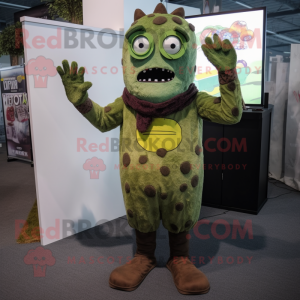 Olive Zombie maskot kostym...