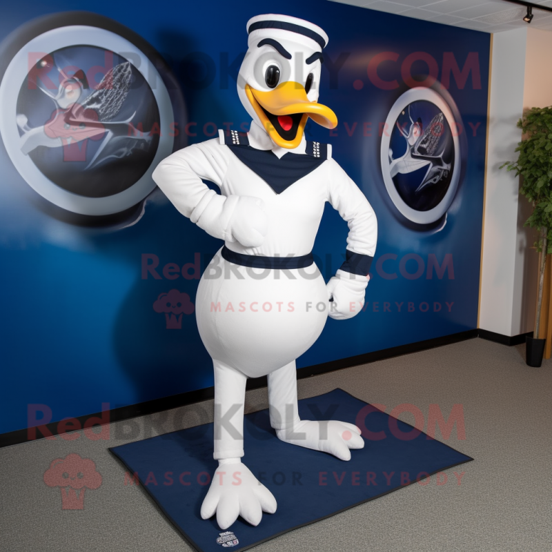 Navy Swans mascot costume character dressed with a Leggings and Bracelet watches