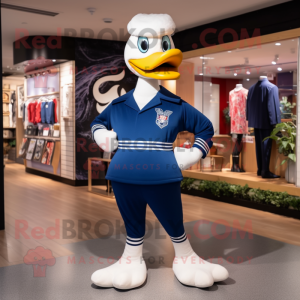 Navy Swans mascot costume character dressed with a Leggings and Bracelet watches
