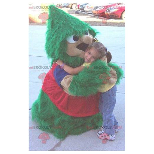 Toda la mascota del árbol de Navidad verde y rojo peludo -