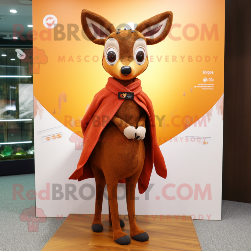 Brown Roe Deer mascot costume character dressed with a Jacket and Shawls Brown Roe Deer mascot costume character dressed with a Jacket and Shawls