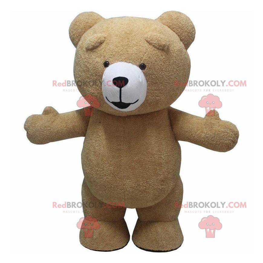 Mascotte de nounours en peluche, costume d'ours brun -