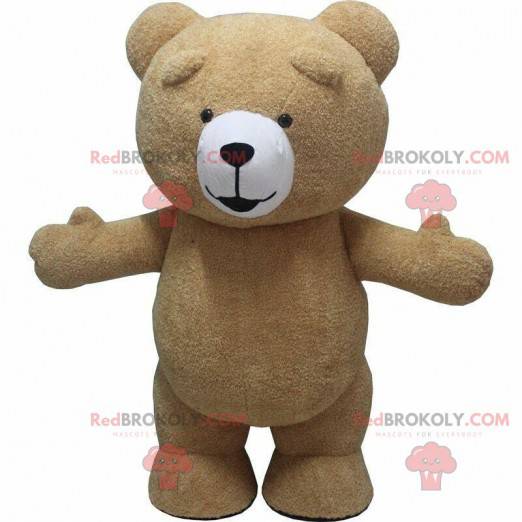 Mascotte de nounours en peluche, costume d'ours brun -