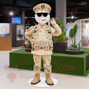 Cream Army Soldier maskot...