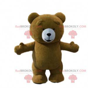 Mascotte de nounours en peluche, costume d'ours brun -